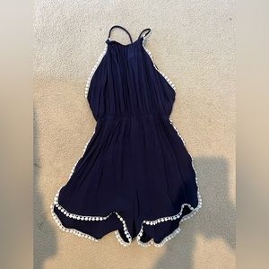 Navy and white romper